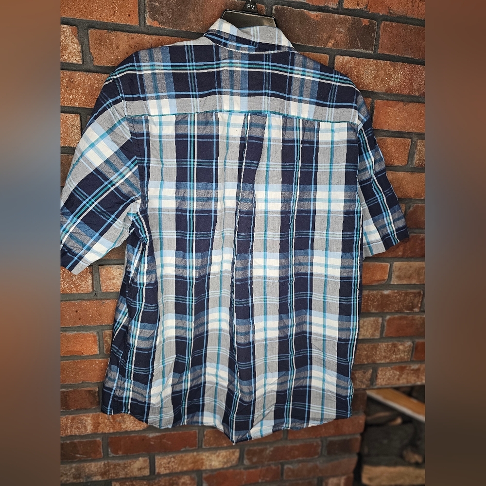 Basic Editions Blue And White Button Down - image 2